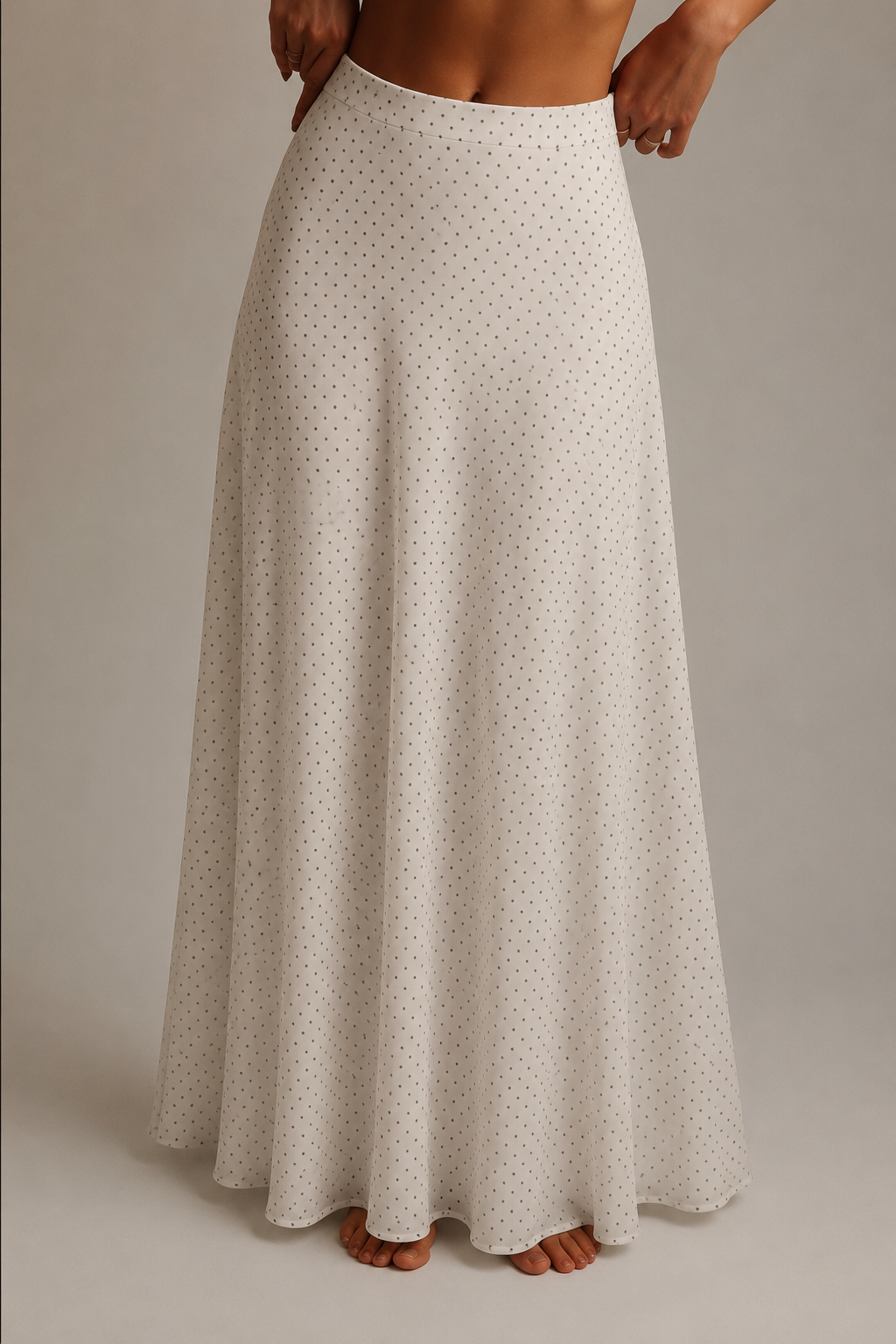 Ženska elegantna minimalistička maksi suknja s točkicama, opušteni retro boemski stil