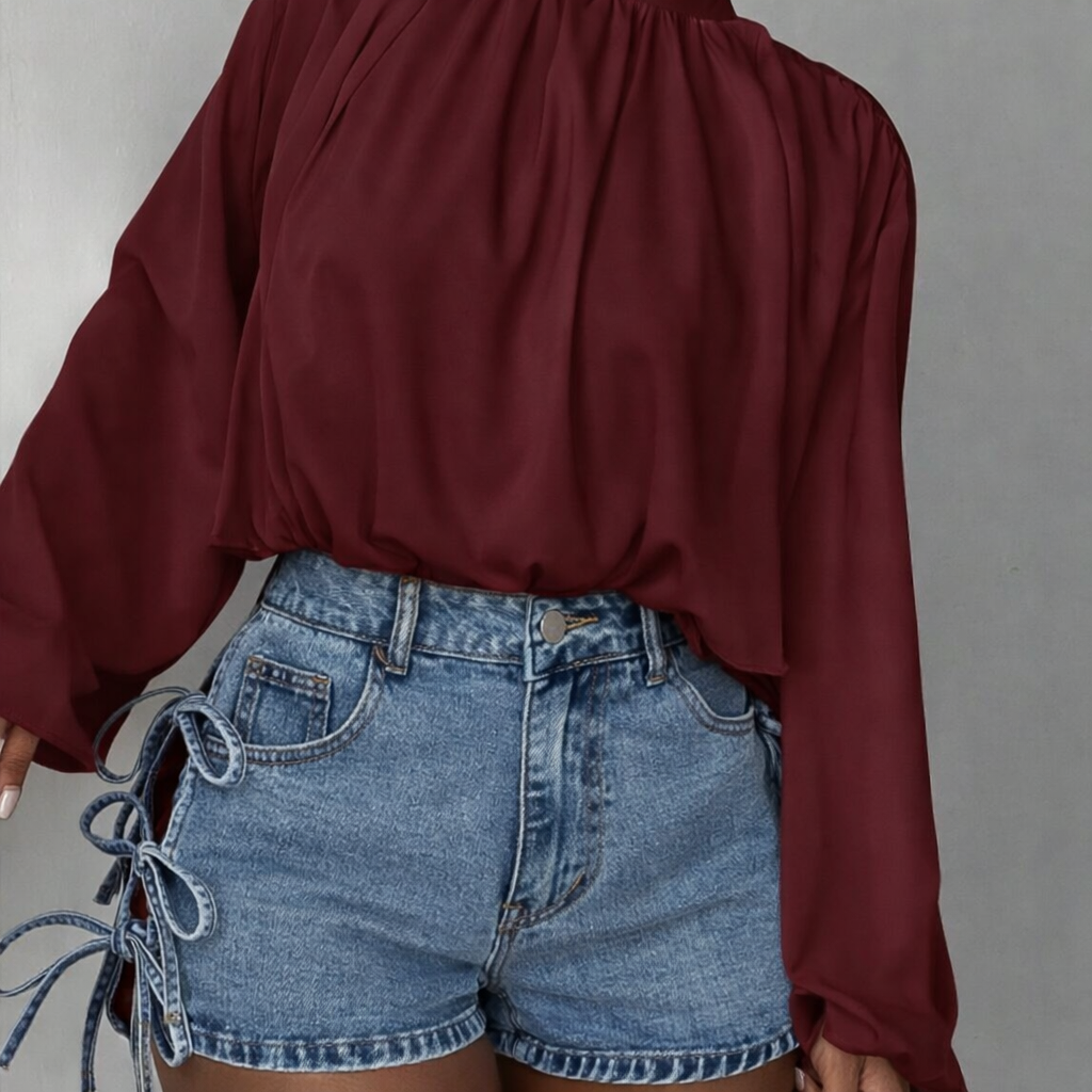 Slaydiva Ženske svakodnevne oprane kratke traperice sa kravatom