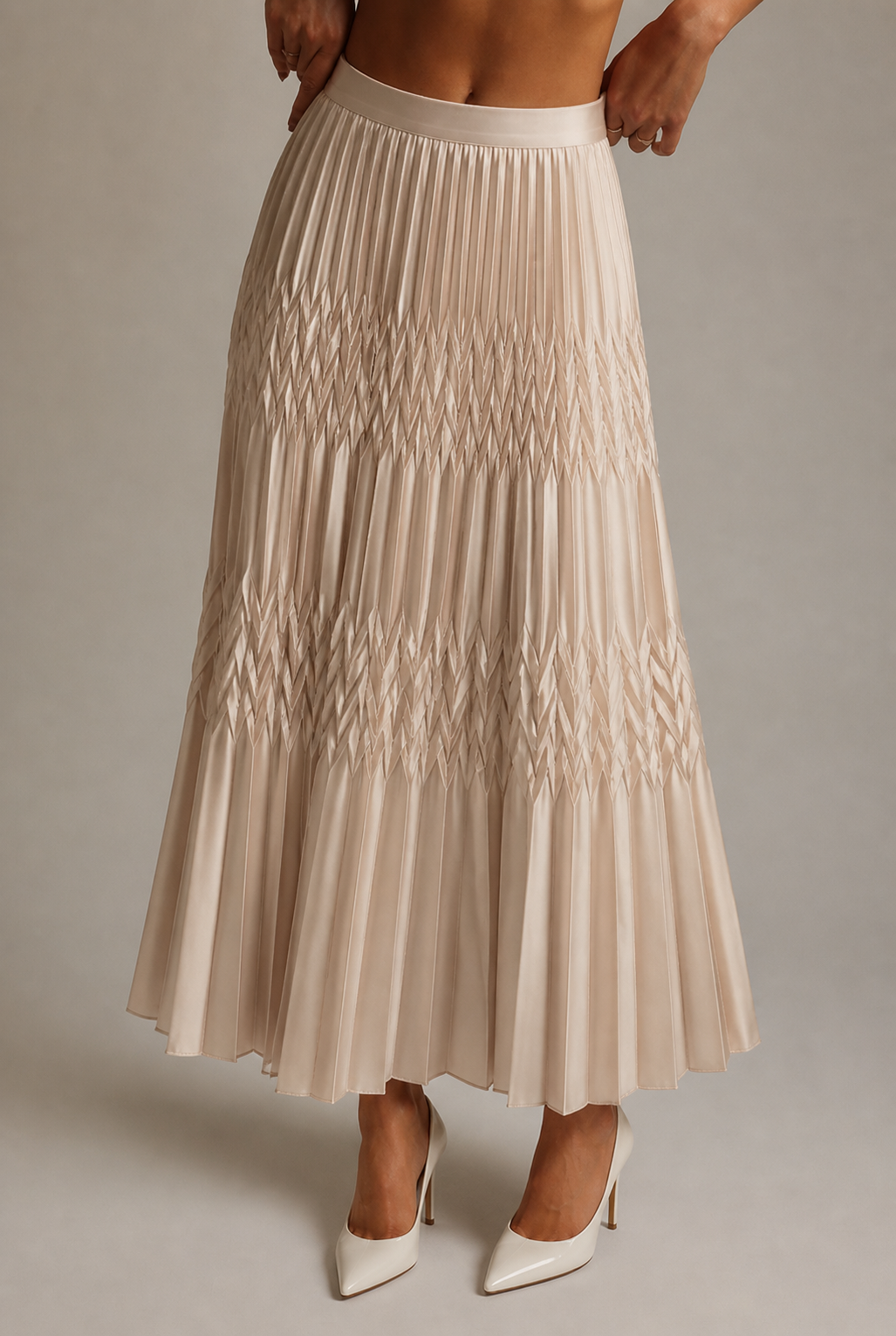 Nia - PROLJETNA PLEATIRANA MIDI SUKNJA, LJETNI OUTFITI
