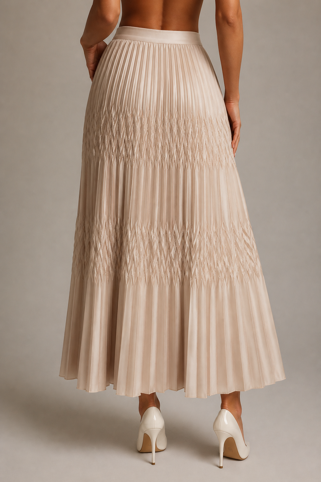 Nia - PROLJETNA PLEATIRANA MIDI SUKNJA, LJETNI OUTFITI