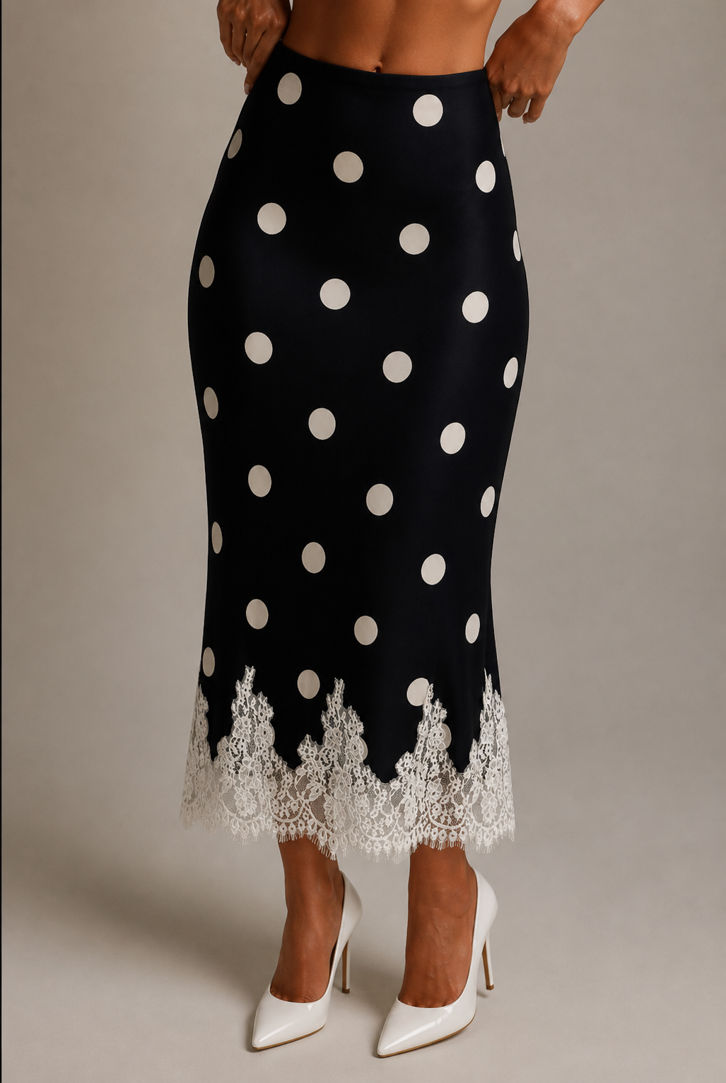 Vintage Polka Dot Čipkana Suknja | Una