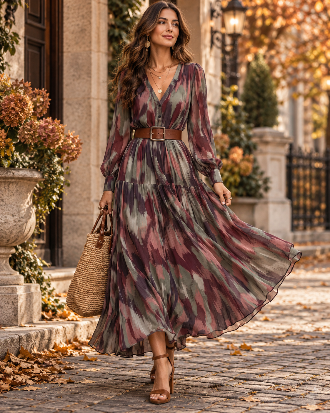 Ženska zimska haljina za outfit, ženska printana haljina, ženska ležerna haljina za izlaske, ženska haljina u francuskom stilu, ženska haljina za odlazak na posao