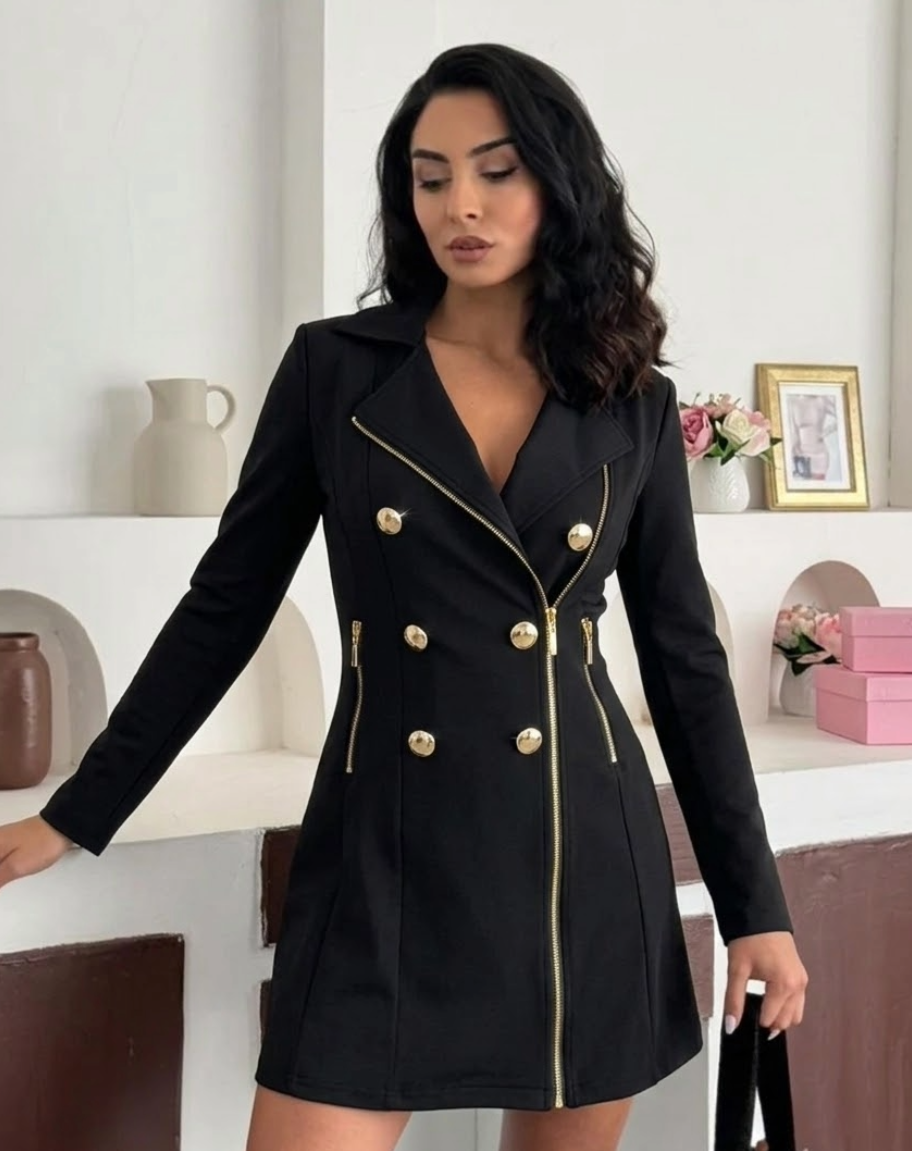 ChicMe Blazer Haljina sa Dugmetima i Džepovima sa Rajsferšlusom