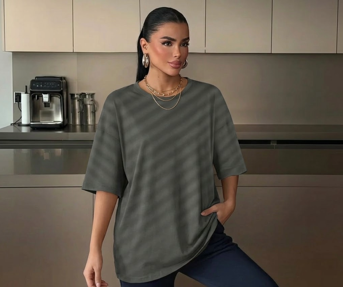 INAWLY Jednobojna Drop Shoulder Oversized Tee, Unisex
