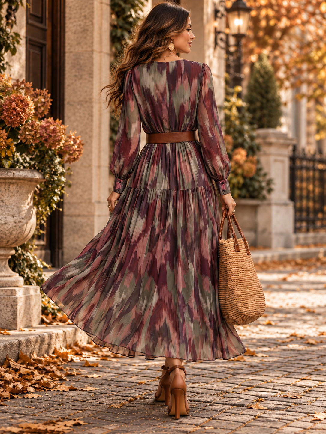 Ženska zimska haljina za outfit, ženska printana haljina, ženska ležerna haljina za izlaske, ženska haljina u francuskom stilu, ženska haljina za odlazak na posao