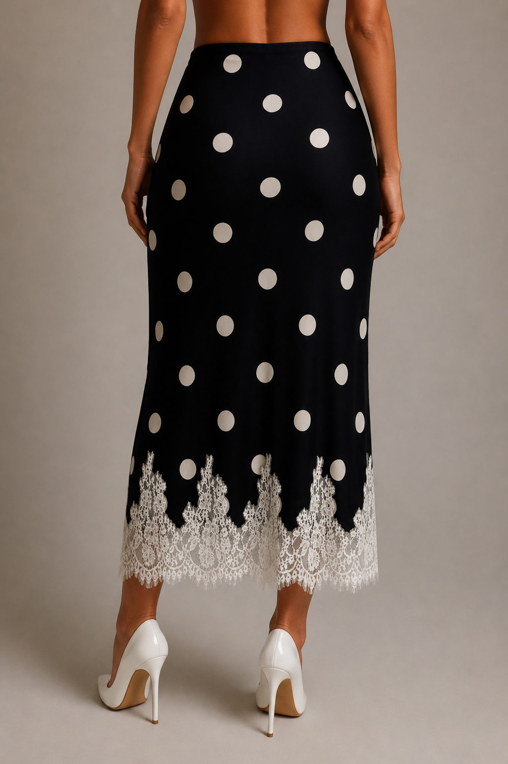 Vintage Polka Dot Čipkana Suknja | Una