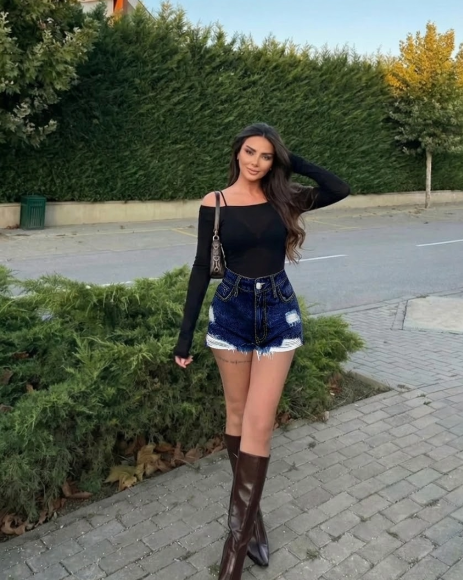 Cowgirl Ženski Ulični Stil Isprani Ripped Denim Šortsevi