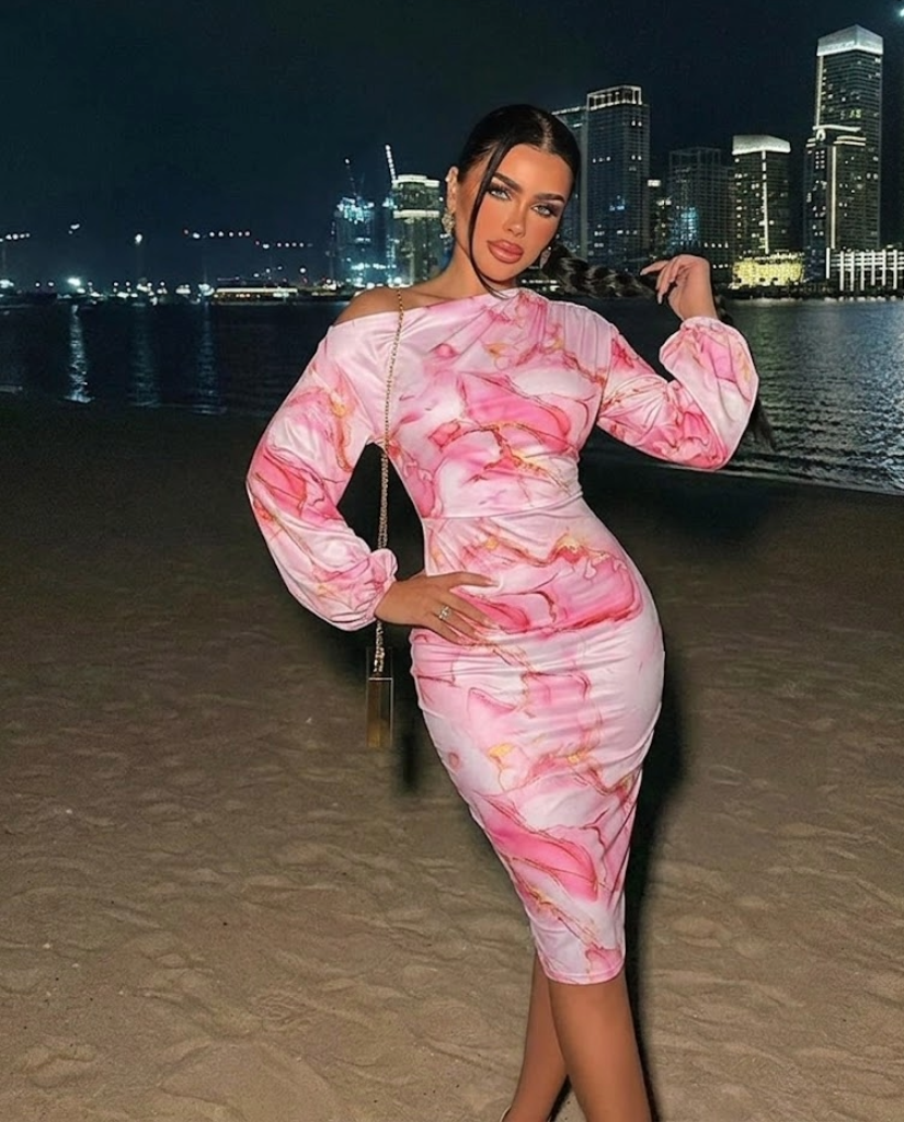 SOLERSUN Ženska Haljina Valentinovo Bal Francuski Bijeli Pika Uzorak Off Shoulder Dugi Rukav Pleteni Hip Pokrivač Old Money Stil Nova Godina Seksi Casual Midi Haljina Maxi Ženski Outfit Seksi Romantično Valentinovo Sastanak Proljeće I Ljeto