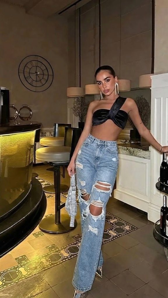 Farmerke ženski visoki struk, opuštene, ležerne traperice sa džepovima